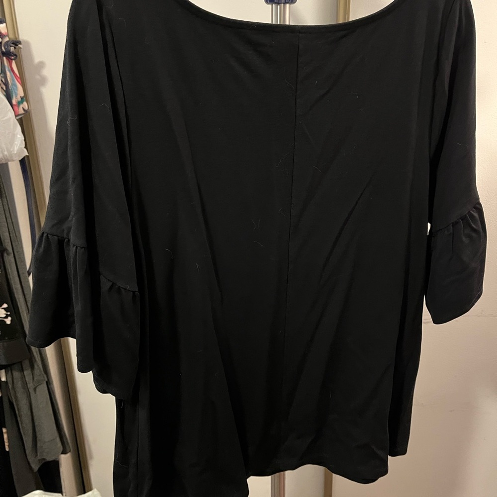 Lane Bryant Black Relaxed 3/4 Sleeve Tunic
